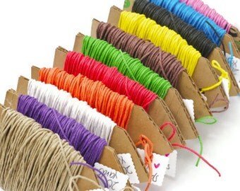 READY TO SHIP | Colored twine hemp fiber cord 20 yards 100% natural. Colorful string supplies for gift wrapping choose your colors
