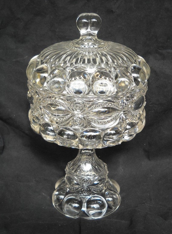 EAPG Eye Winker Compote & Lid BY Dalzell Gilmore Leighton