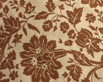 Brown floral fabric | Etsy