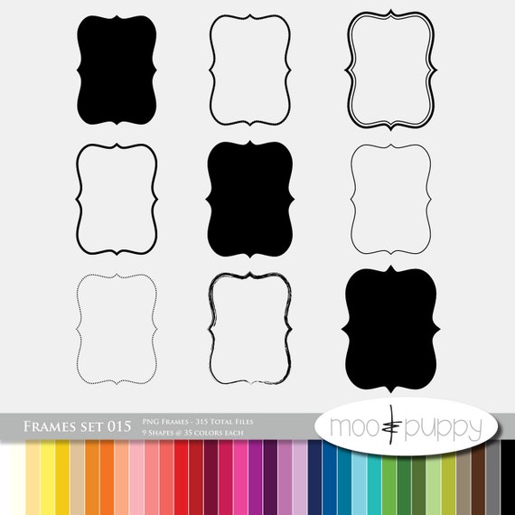 Items similar to Digital Scrapbooking Frame Set 015 -- 315 Total PNG ...