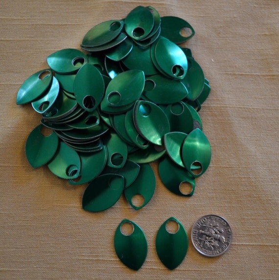 Dragon Scales Aluminum Small Green Sets of 100