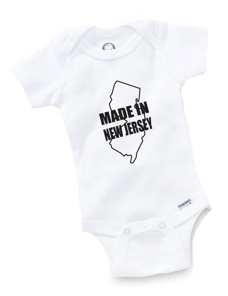 Made In New Jersey Onesie Bodysuit Baby Shower Gift Funny Geek