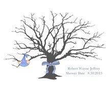 Baby Guest Book Tree alternative for Baby Shower or Visitors, 19x13 ...