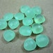 Soft GREEN CHALCEDONY Faceted Heart Briolettes 8-10mm Set of 2