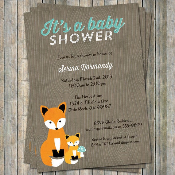 Fox Baby Shower Invitations 4