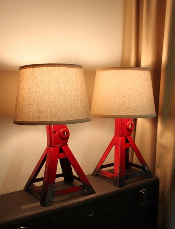 Jack stand lamps pair by OstinatiStudio on Etsy