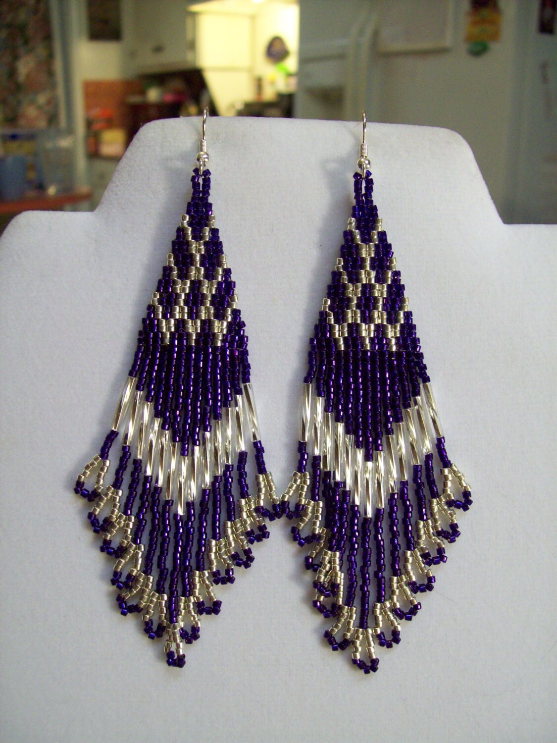 Native American Style Beaded Dark Purple and by BeadedCreationsetc