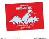 Printable dinosaur Valentine cards, kids dinosaur valentines day cards Il_170x135