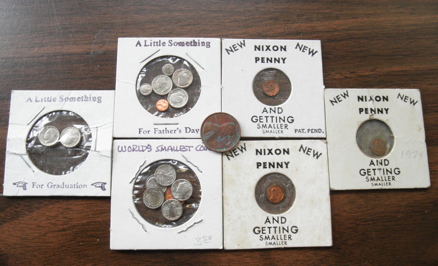 Vintage Miniature US Coins Money Collectable Nixons Shrinking