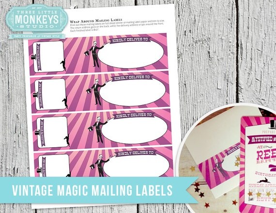Vintage Magic Mailing Labels - INSTANT DOWNLOAD Il_570xn