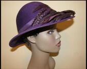 Vintage Purple Feathered Hat <b>Joy Dorsey</b> New York Mid Century 50s 60s Ladies <b>...</b> - il_170x135.430642539_8i2s