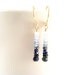 Ombre Sapphire Earrings, Shaded Blue Sapphire Earrings, September Birthstone Genuine Sapphire Earrings, Dainty 14k Gold Gemstone Earrings