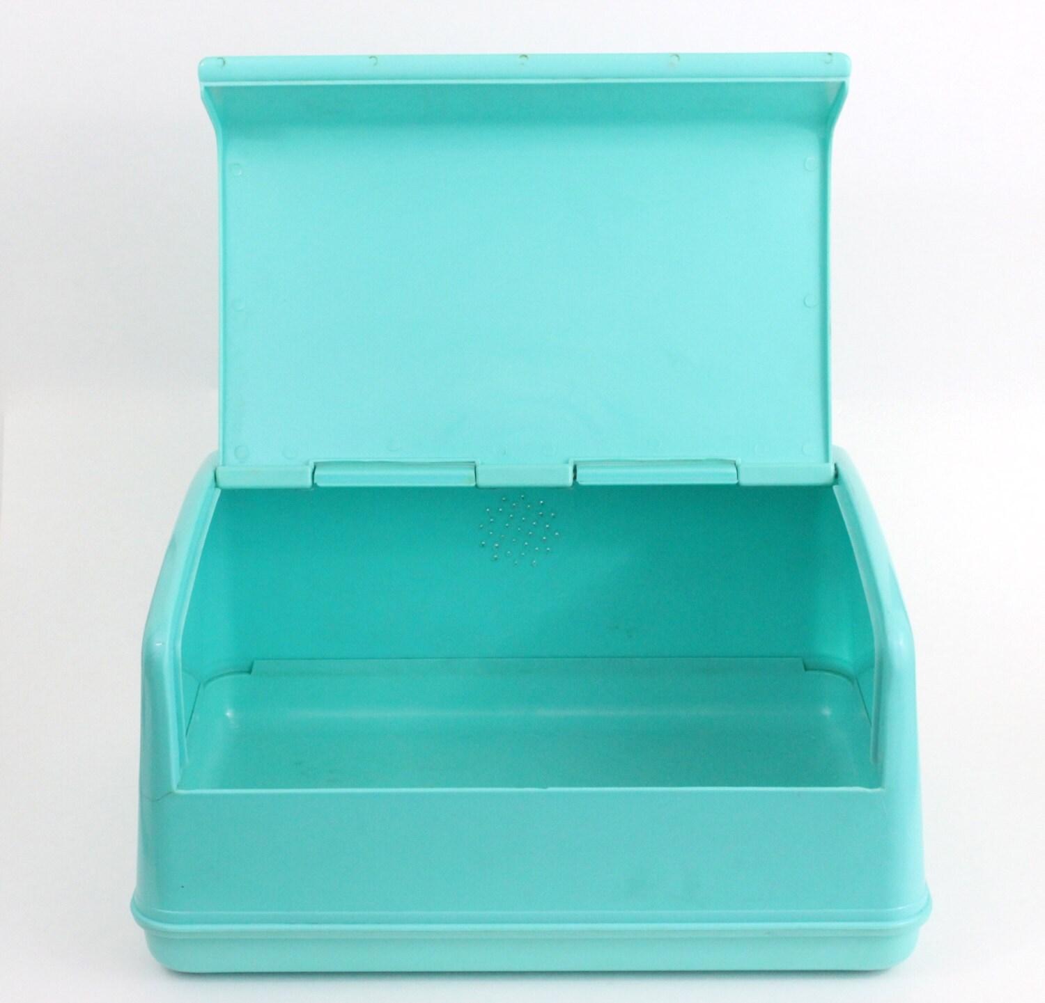 Lustroware Bread Box Turquoise Aqua Gold