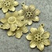 30Pcs Oxidized Brass Tone Base Metal Findings-Flowe Pendant (2210)