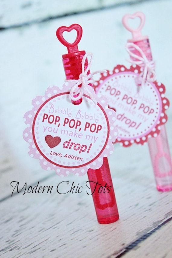 Bubbles Valentine's Day Printable Tags