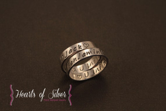 Sterling Silver 4mm Rings with Inside Stamping by HeartsofSilver