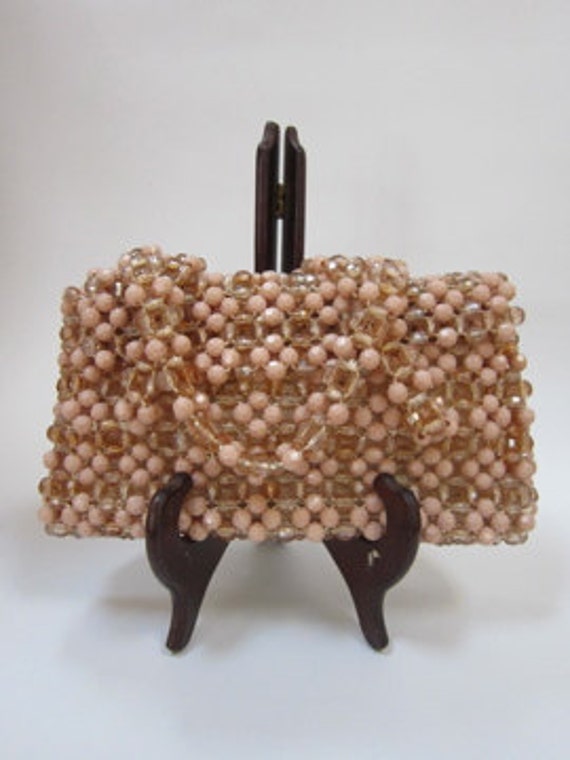 1960s plastic beaded handbag Made In Italy by dejavuvintageretro