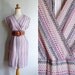Vintage 70's Floral Stripes V-Neck Wrap Dress S or M