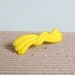 Vintage 70's Yellow Swirls Plastic Bow Hair Clip