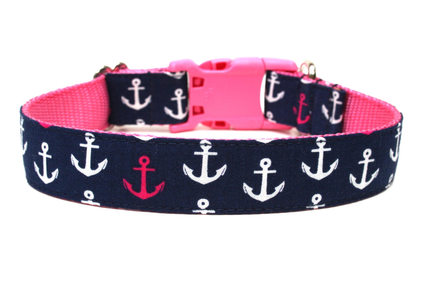 Nautical Dog Collar 1 Anchor Dog Collar by Wagologie on Etsy