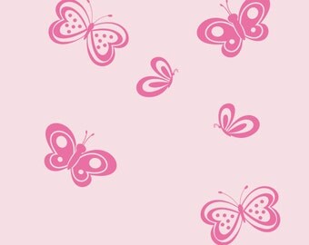 Butterfly Wall Decals Set of Six | Baby Girl Nursery | Girls Bedroom Decor