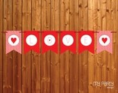 Valentine's Day Hearts Party - PRINTABLE Banner, red and pink, by MyPartyDesign - Instant Download Il_170x135