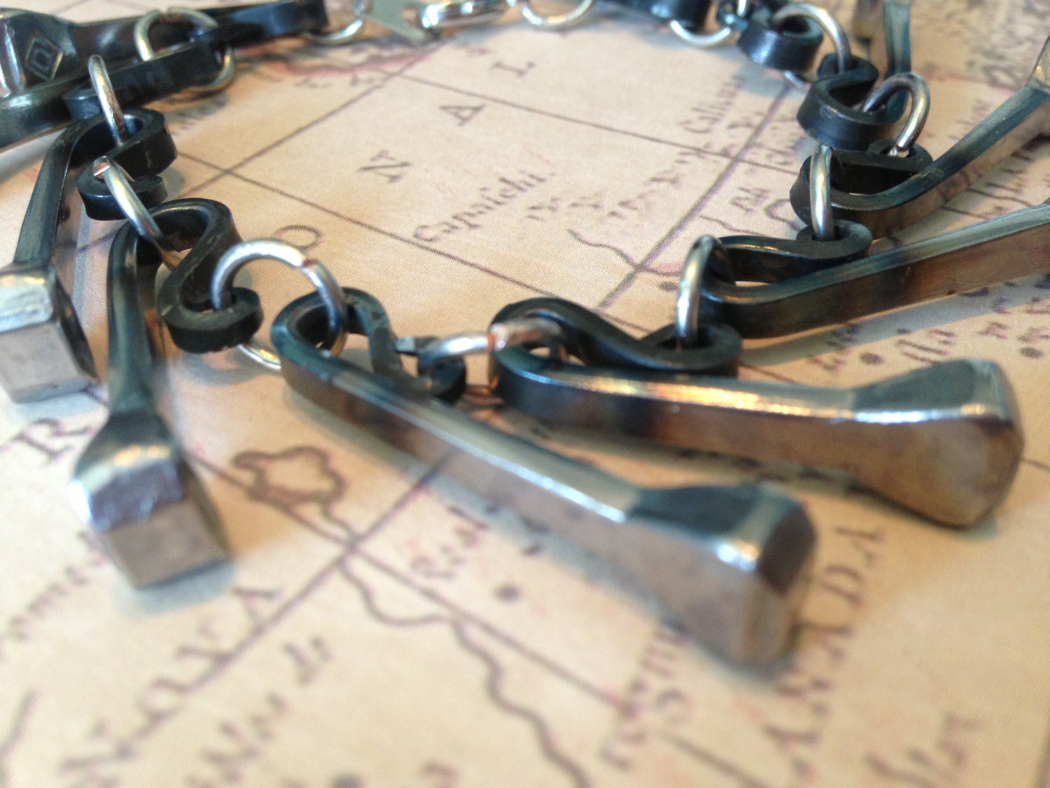 Hand Horseshoe Nail Bracelet Rustic Jewelry