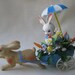 Vintage KITSCH Bunny Driving Bunny Carriage