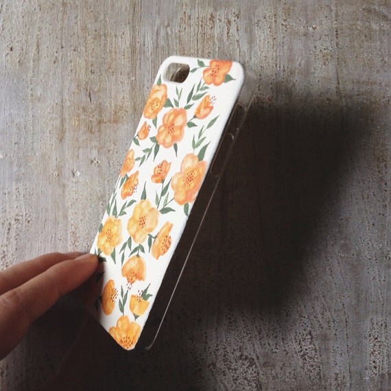 Orange Flowered iPhone 5 Case