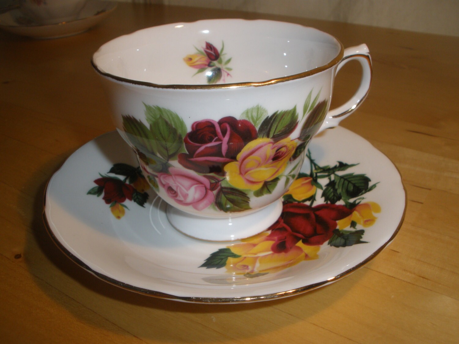 Delphine bone china Made in England tea cup and saucer hand