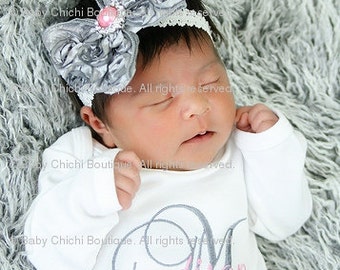Take home outfit girl Newborn girl gown Infant Gown Baby girl gown Monogrammed gown Personalized gown Baby shower gift
