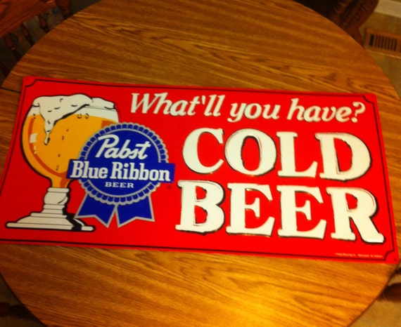 Pabst Blue Ribbon Vintage Tin Sign