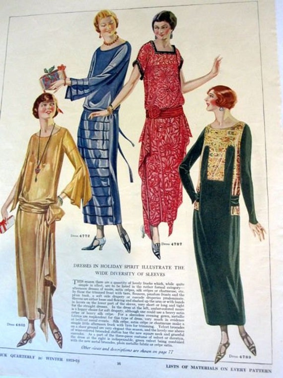 20s flapper dress pattern original print ad / Butterick