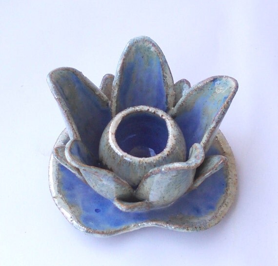 Lotus Flower. Ceramic candle holder like Water Lilies or vase
