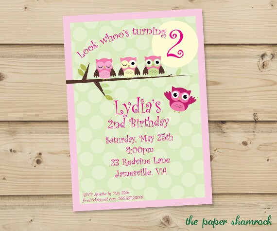 Owl Invitation, Birthday Invitations, Baby Shower Invitation Il_570xn