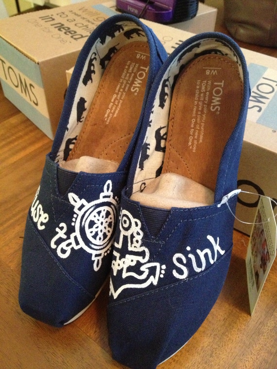 Items similar to Custom Sailor Toms Shoes- 