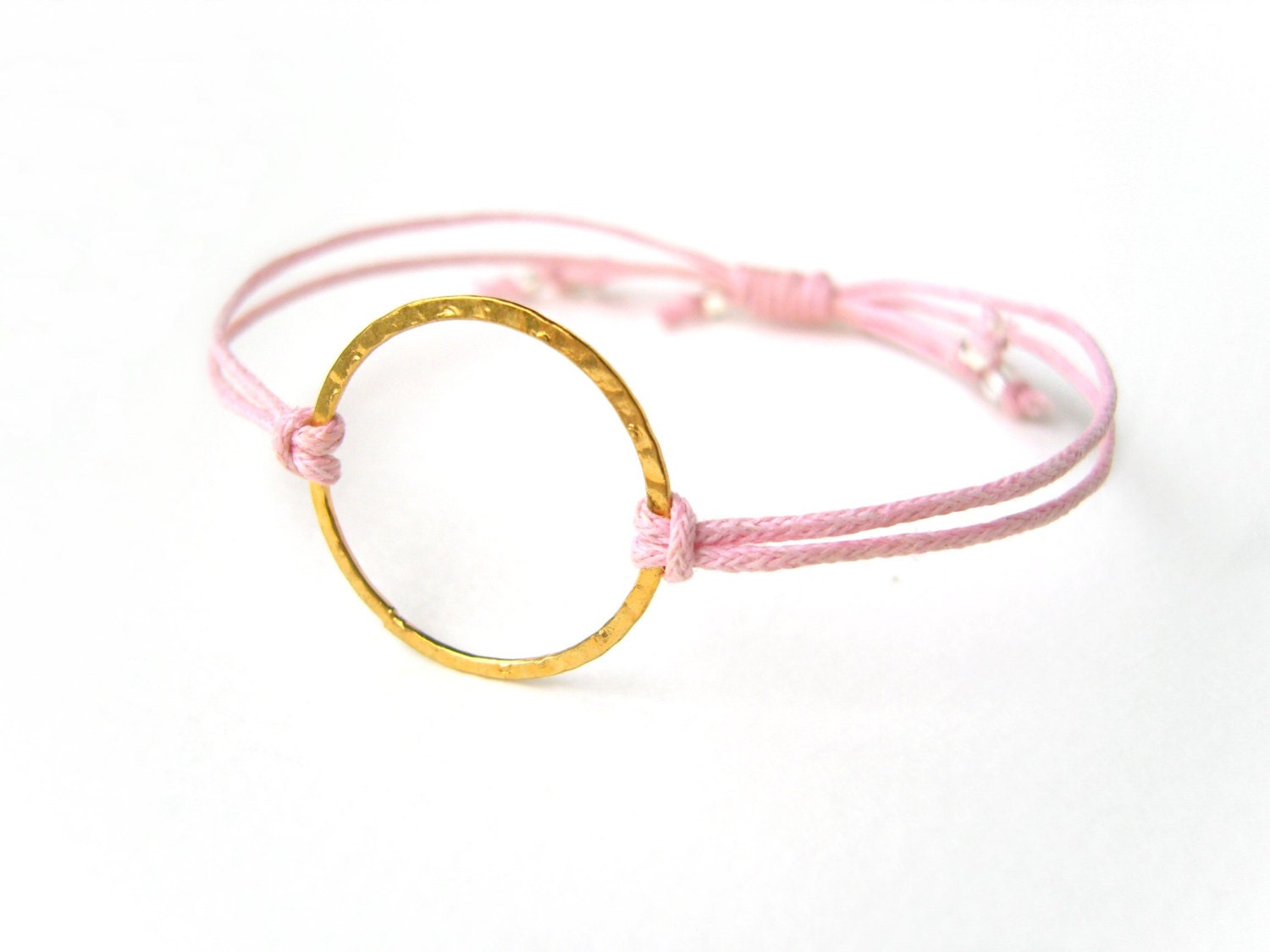 Gold Eternity Bracelet Pink String Bracelet Baby Pink