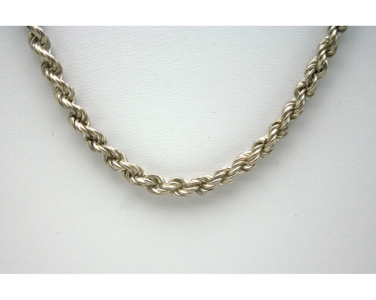 Vintage Silver necklace twisted rope chain sterling silver