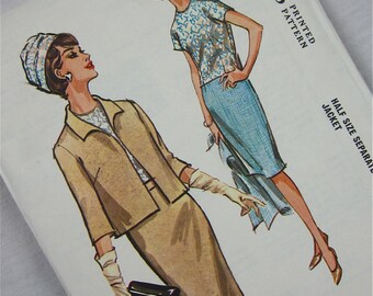 Vintage 60s Jackie O Suit Sewing Pattern, McCalls, 6785, Sz L