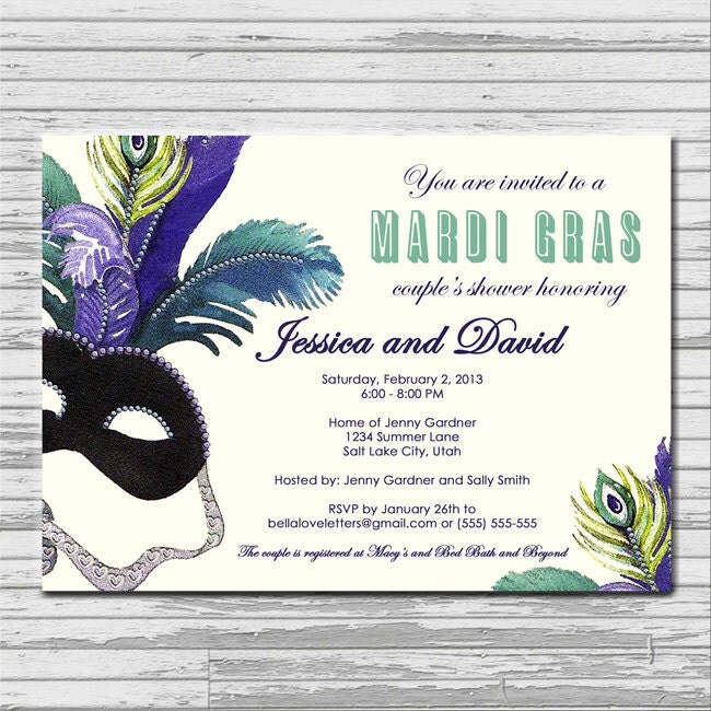 Masquerade Bridal Shower Invitations 7