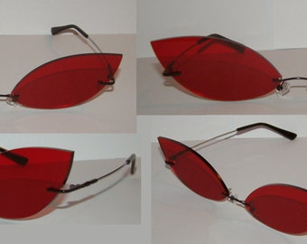 Red strech cosplay costume glasses V3