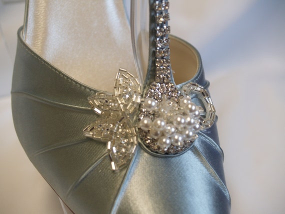 Brides Wedding Silver Shoes Heels enhanced with by NewBrideCo