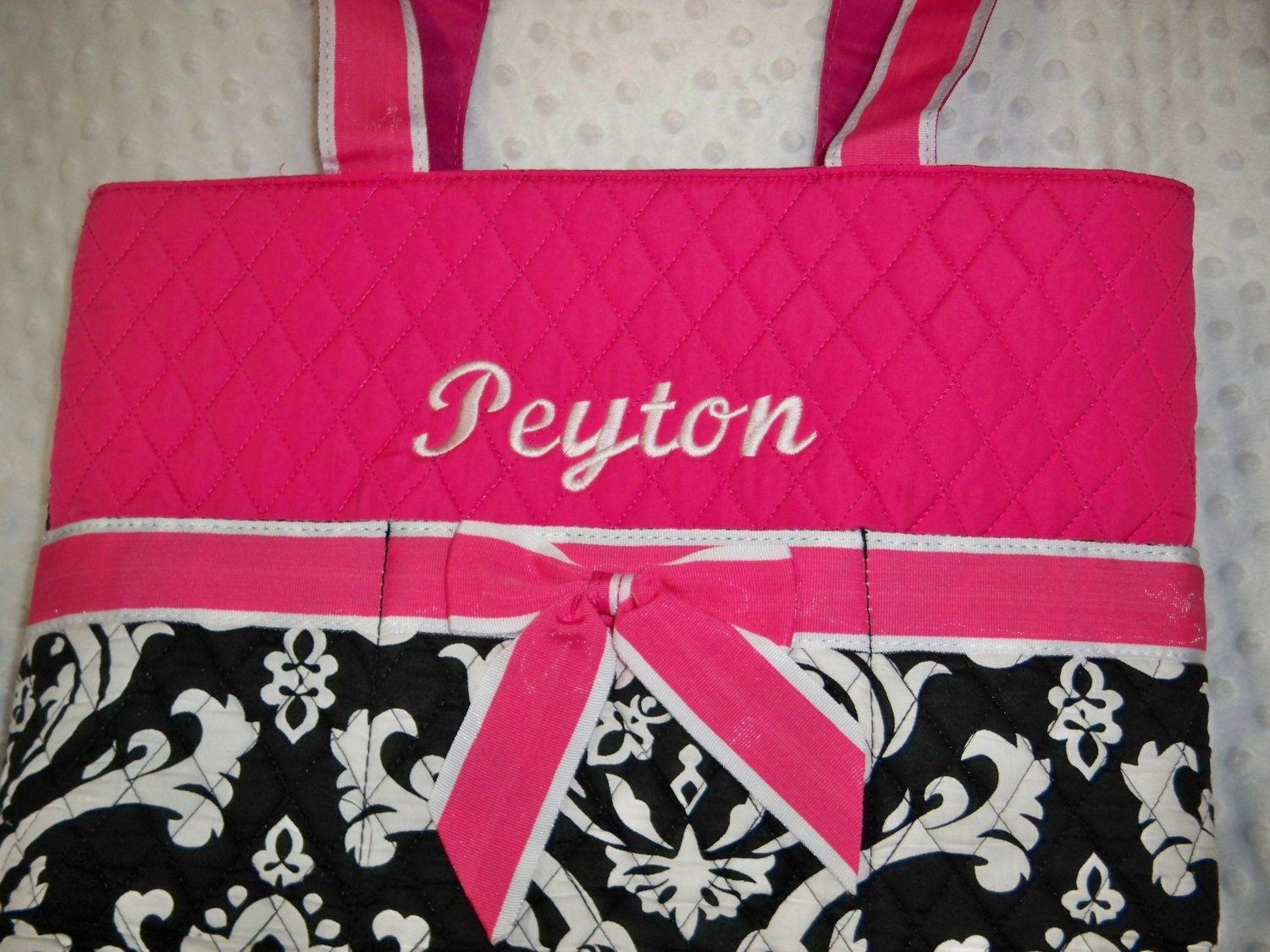 PERSONALIZED 3 Piece Diaper Bag Set with Name Baby Girl Pink