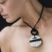 Necklace ceramic pendant / Black and white ceramic raku pendant / Modern necklace / Gift for her / Handmade italian ceramic jewelry