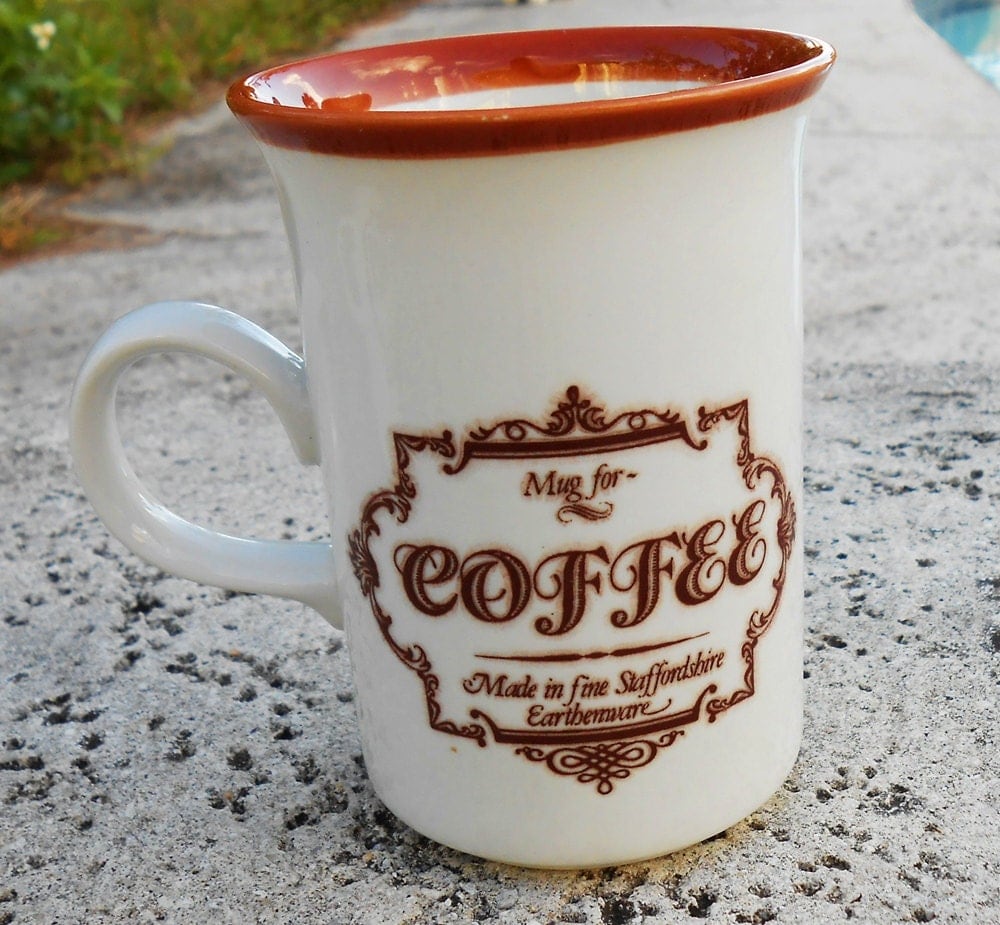  COFFEE  Mug Staffordshire Earthenware