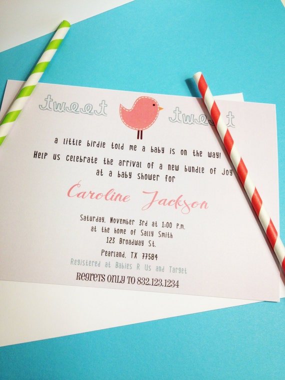 A little birdie baby shower Invite-Print your own Il_570xn