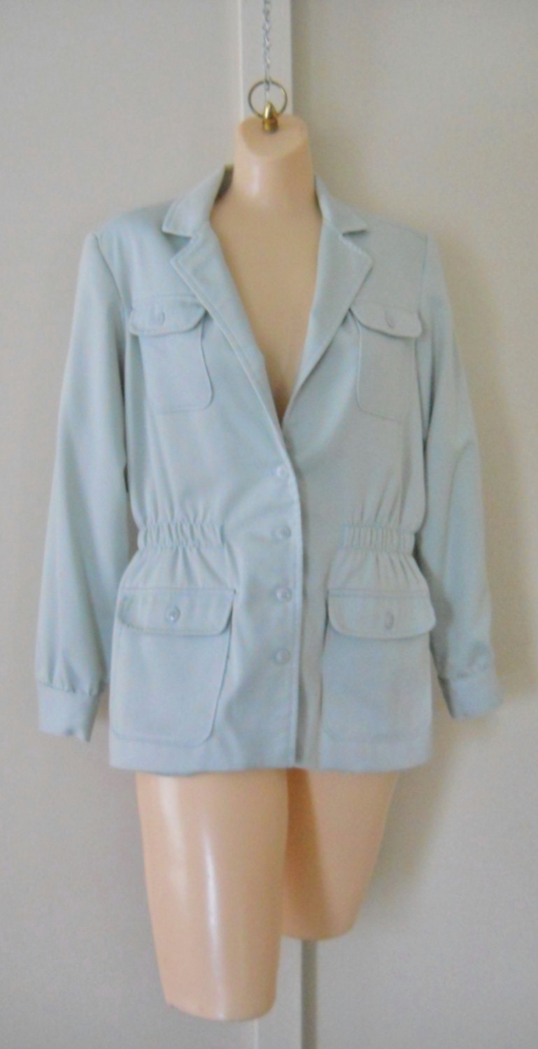 Womens Jacket Light Blue Jacket 60s Jacket Pastel Blue Jacket