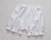 White Everday Comfy Baisc Lolita Fairy Kei Ruffle Bloomers Pumpkin Shorts