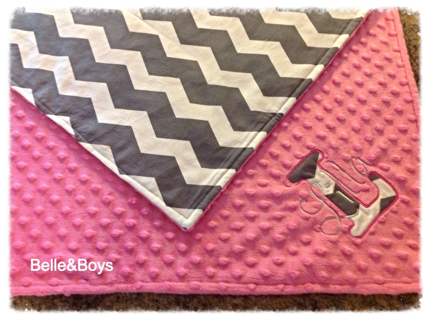 personalized minky blanket large 30x40 pink minky by belleandboys