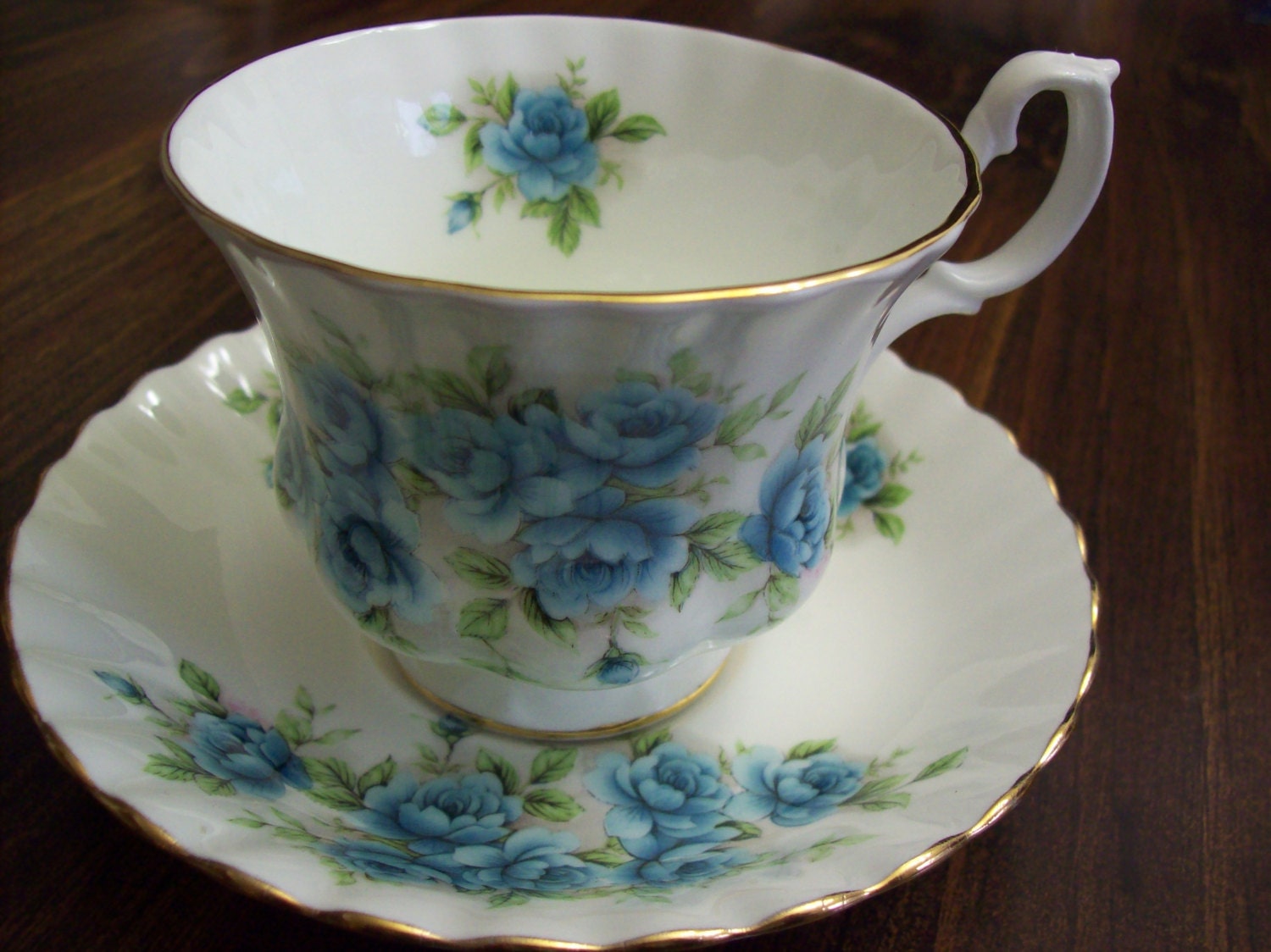 Royal Albert China BLUE Roses with Green by LoveliesFromLucy